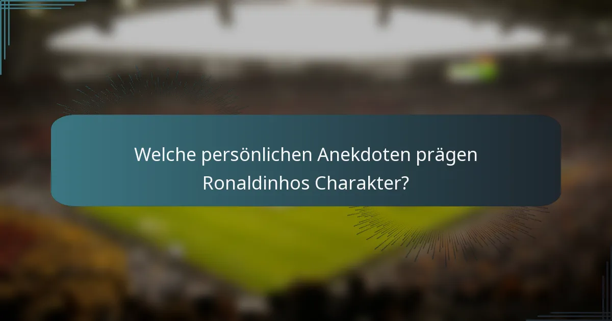 Welche persönlichen Anekdoten prägen Ronaldinhos Charakter?